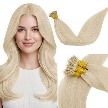 remy hair blonde nano link hair extensions