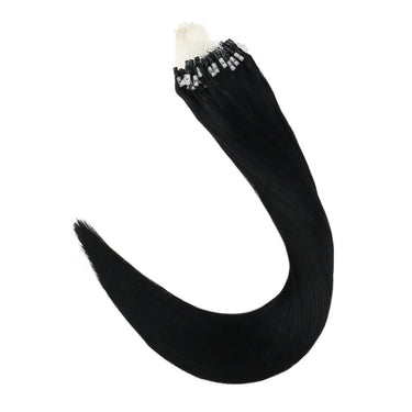 micro link hair extensions remy hair jet black