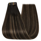 brown hair extensions clip in