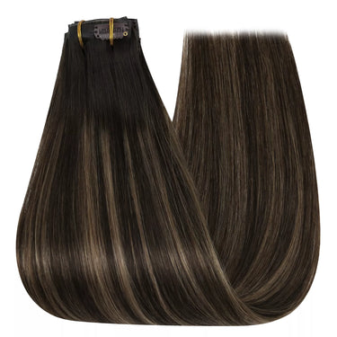 brown hair extensions clip in