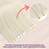 Invisible Hair Extensions Human Hair Tape In Extensions