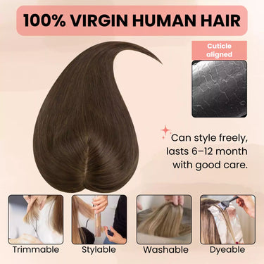 brown hair toppers virgin human hair
