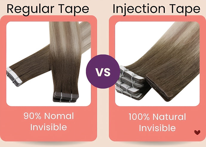 regular tape in hair extensions vs injection tape ins