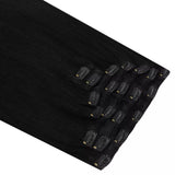 remy human hair black clip in hair extensions