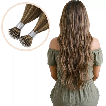 nano ring extension remy hair extensions highlight brown 