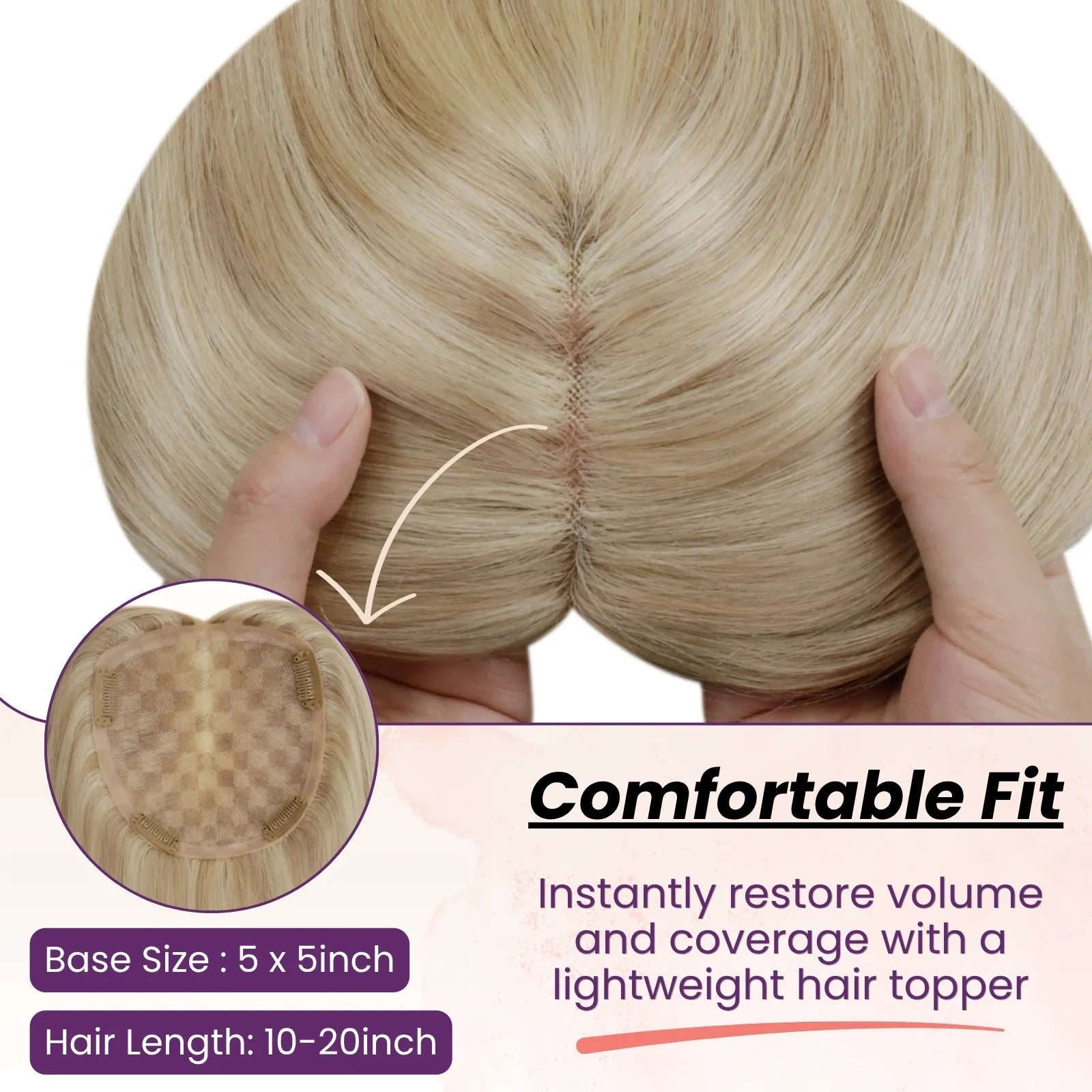 remy human hair topper