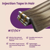 invisible tape in hair extensions balayage hair color