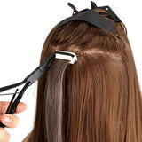 black stainless steel flat surface plier for tape in hair extensions