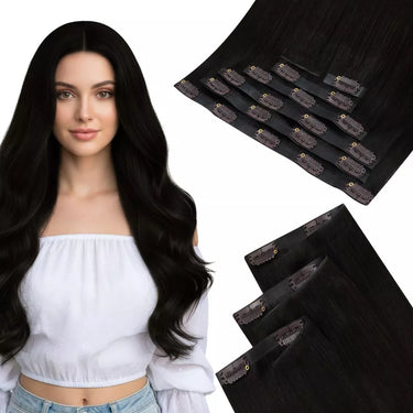 Extensions de cheveux humains à clipser, Balayage, Noir naturel vers Blond doré, Extensions de cheveux, Vrais cheveux humains, 7 pièces 200165144 Extensions de cheveux humains à clipser, Balayage, Noir naturel vers Blond doré, Extensions de cheveux, Vrais cheveux humains, 7 pièces 200165144