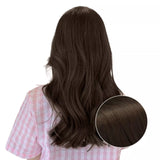 human hair clip in hair extensions dark brown hair