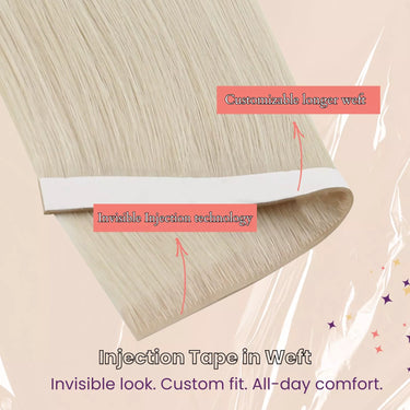 straight hair tape in weft blonde hair