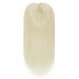virgin hair topper platinum blonde silky smooth