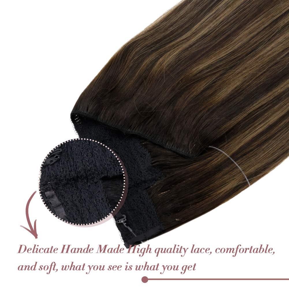 Halo Hair Professional Flip On Echthaarverlängerungen Balayage Braun #2/8/2 | LaaVoo
