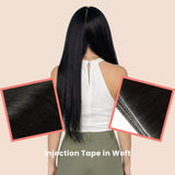 off black invisible hair extensions tape in weft