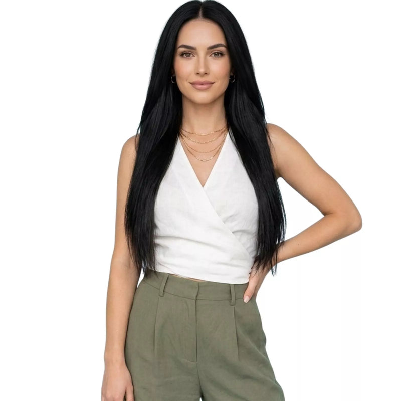 black hair tape in weft extensions
