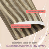injection tape in weft virgin human hair extensions