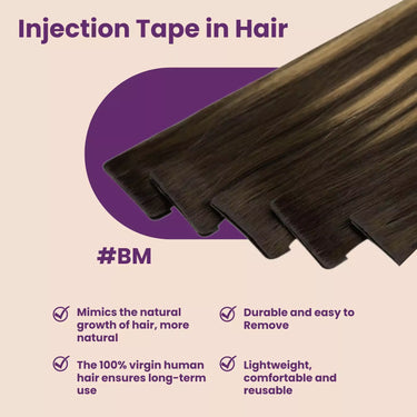 tape in hair extensions balayage brown hair