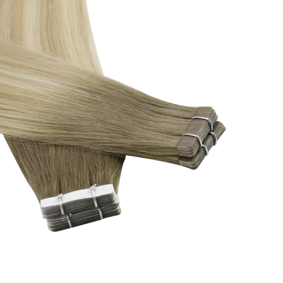 virgin tape in hair extensions balayage brown to blonde silky smooth