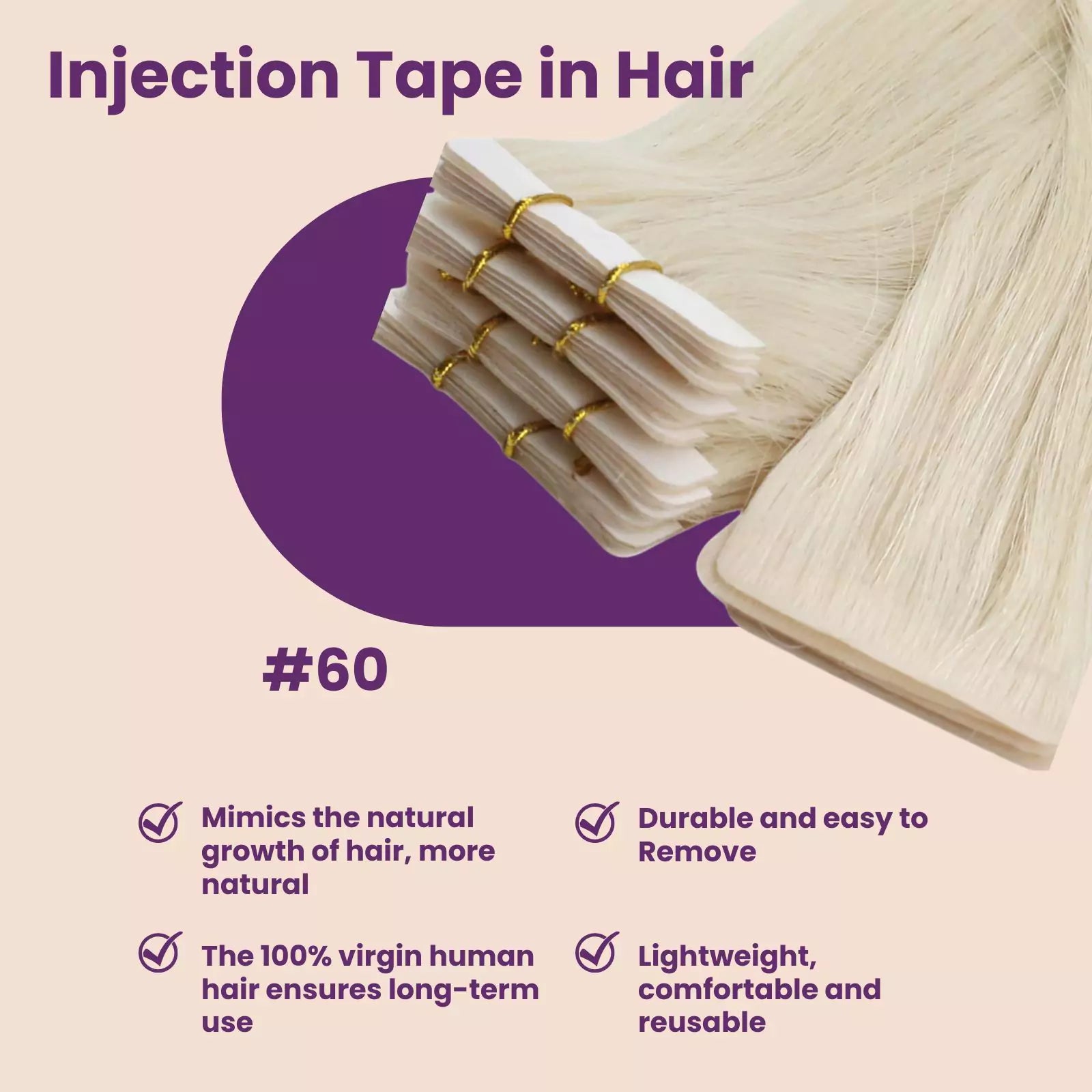 tape in hair extensions invisible platinum blonde