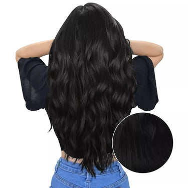 100% human hair extensions clip in jet black hair