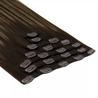 real human hair extensions clip in brown hair