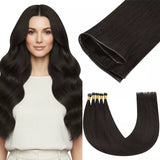 genius weft virgin hair straight darkest brown