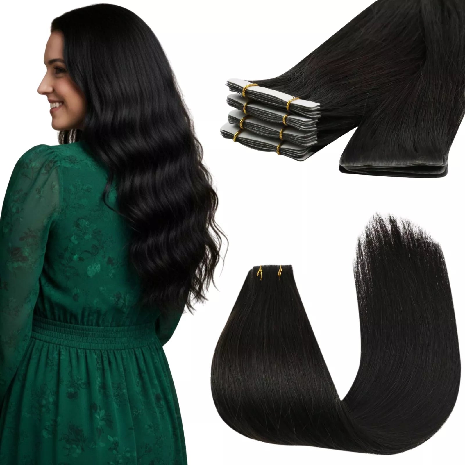 invisible seamless tape in hair extensions