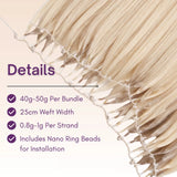 feather weft extensions details