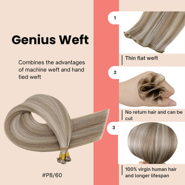 hybrid weft real human hair extensions