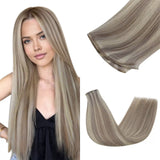 highlight hybrid weft invisible hair extensions