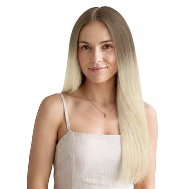 balayage ombre brown to blonde hair extensions butterfly weft extensions