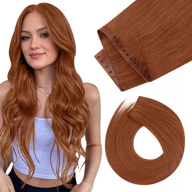 butterfly weft extensions straight hair copper hair