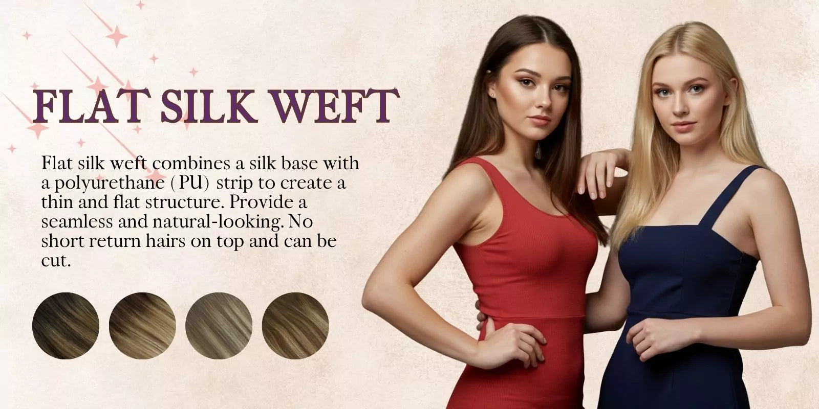 seamless hair extensions flat silk weft
