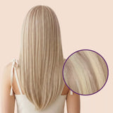 blonde highlight feather weft extensions virgin human hair