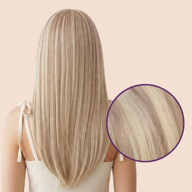 blonde highlight feather weft extensions virgin human hair