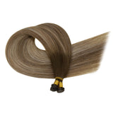 genius weft virgin hair balayage dark brown mixed camel blonde straight