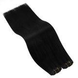 real human clip in hair extensions jet black hair