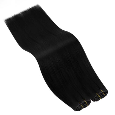 real human clip in hair extensions jet black hair