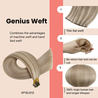 invisible virgin weft hair extensions highlight blonde hair