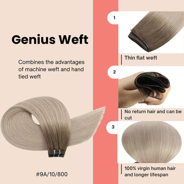 hair extension weft real human hair
