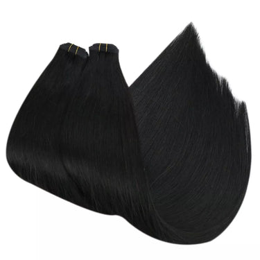 black flat weft sew in weft extensions
