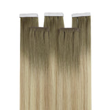 invisible injection tape ins balayage brown fading to blonde