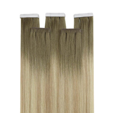 invisible injection tape ins balayage brown fading to blonde