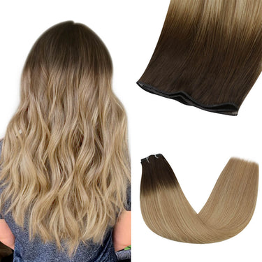 virgin genius weft balayage brown with blonde