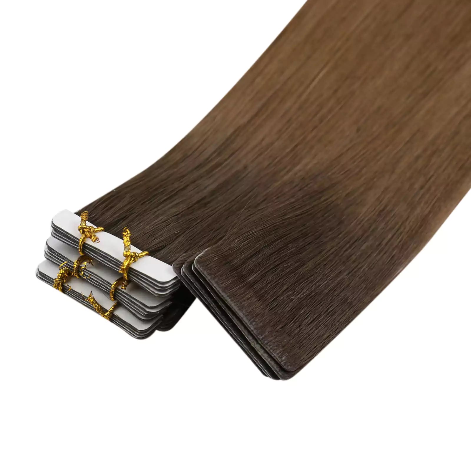 virgin invisible tape in extensions Ombre brown R3T8