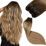 silk smooth machine made hair weft