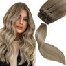 Human hair virgin machine weft extensions