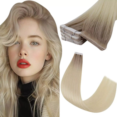 virgin injection tape in hair extensions Ombre Brown to Blonde R8T60