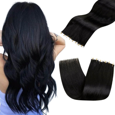 [Virgin Hair] Injection High Quality Tape in Human Hair Extensions Off Black #1b