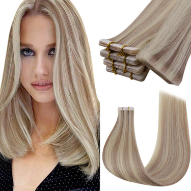 [Virgin Hair] Injection Tape In Hair Extensions Highlight  Blonde P18/613| LaaVoo